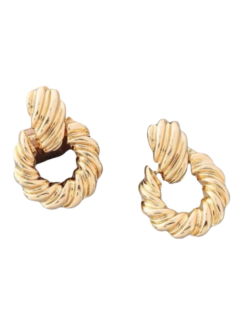 Mob Wife Vintage 90s Nostalgia Textured Chunky Gold Geometric Drop Earrings